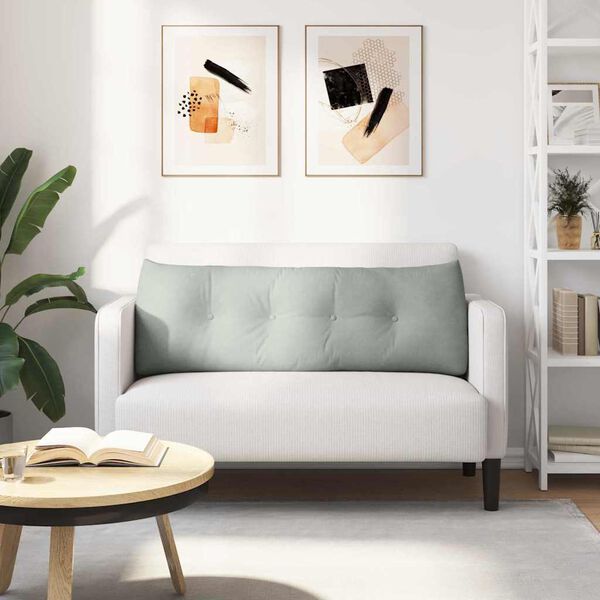 vidaXL Rugkussen Lichtgrijs 140 x 24 x 50 cm Fluweel