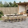vidaXL 15-delige Tuinset met kussens poly rattan beige