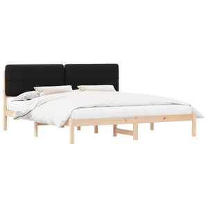 vidaXL Bedframe met Gevoerd Hoofdgedeelte Zwart 180 x 200 cm