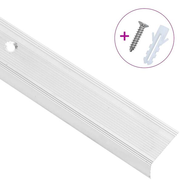 vidaXL Trapneuzen L-vormig 5 st 90 cm aluminium zilverkleurig