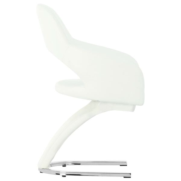 vidaXL Eetkamerstoelen 2 st kunstleer wit