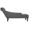 vidaXL Chaise longue met kussen en rechterarmleuning stof donkergrijs