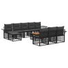 vidaXL Buiten bankenset 11 pcs Zwart en Donkergrijs Polyester