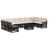 vidaXL Tuinbankenset 11 pcs Zwart poly rattan