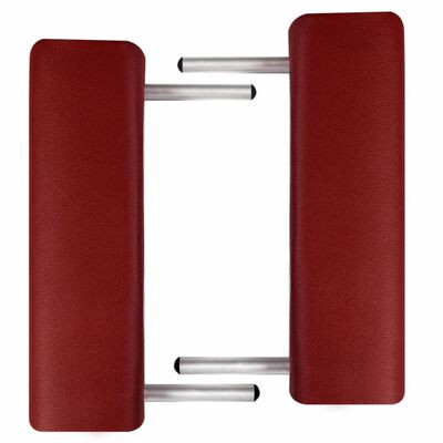vidaXL Massagetafel met 2 zones inklapbaar aluminum frame rood