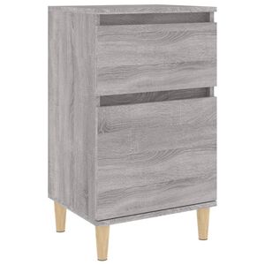 vidaXL Nachtkastje 40x35x70 cm bewerkt hout grijs sonoma eikenkleurig