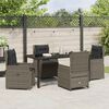 vidaXL Tuin eettafelset 5 pcs Grijs poly rattan