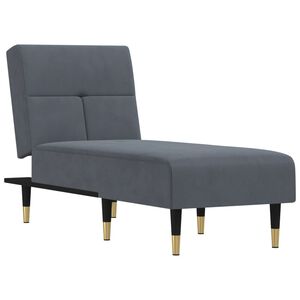 vidaXL Chaise longue fluweel donkergrijs