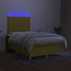 vidaXL Boxspring met matras en LED stof groen 120x200 cm