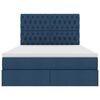vidaXL Opbergbed met LED met matras Blauw 140 x 200 cm Polyester