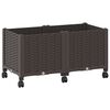 vidaXL Tuinschaal met wielen Bruin 80 x 40 x 44 cm PP