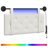 vidaXL Hangend hoofdbord Met LED-verlichting Wit Kunstleer