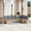 vidaXL Tuin Sofa Set met kussen met opslag Beige poly rattan