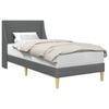 vidaXL Bedframe Effen met hoofdeinde Donkergrijs 90 x 200 cm Stof