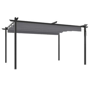 vidaXL Tuinprieel met uittrekbaar dak 4x3 m antracietkleurig