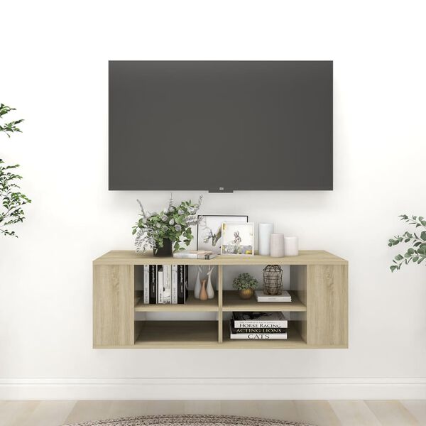 vidaXL Tv-wandmeubel 102x35x35 cm bewerkt hout sonoma eikenkleurig