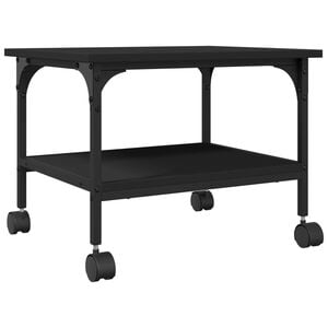 vidaXL Printerkastje 2-laags 50x40x38 cm bewerkt hout zwart