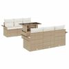 vidaXL Tuin Sofa Set 7 st Beige poly rattan