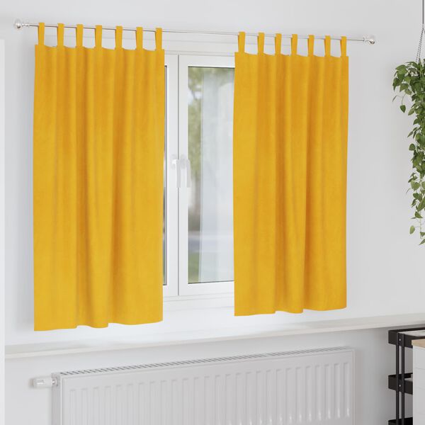 vidaXL Verduisterende gordijnen 2 pcs Mosterdgeel 140 x 175 cm Fluweel