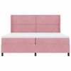 vidaXL Boxspringbed met matras met LED Roze 200 x 200 cm Fluweel