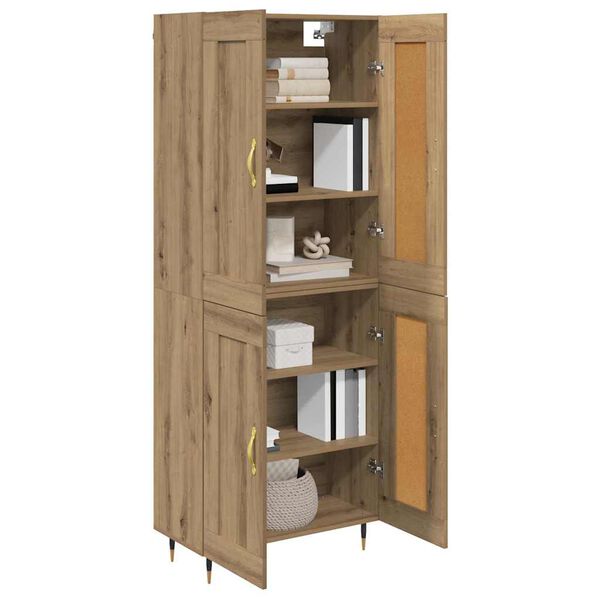 vidaXL Highboard Artisan Eiken 69,5 x 34 x 90 cm Bewerkt hout