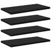 vidaXL Boekenplank Bord 4 pcs Zwart 40 x 20 x 1,5 cm Bewerkt hout
