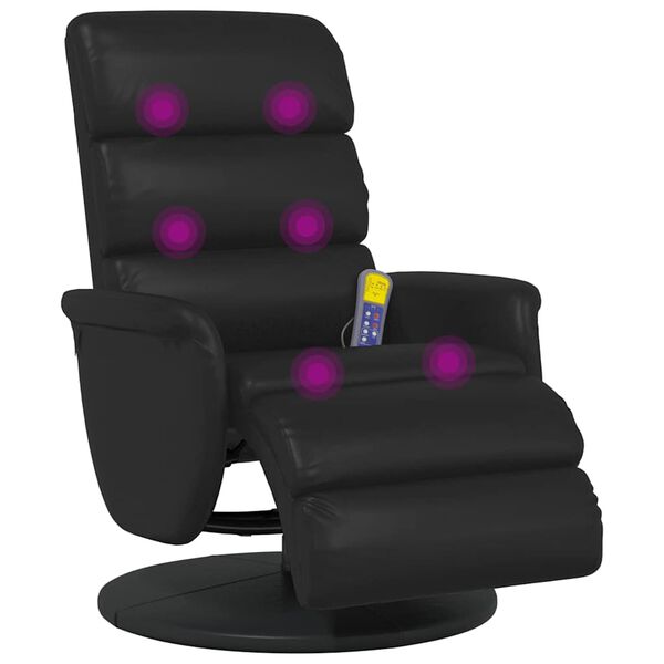 vidaXL Massage Recliner Stoel Zwart 71 x 98 x 106 cm Nep Leer