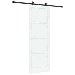 vidaXL Schuifdeur Wit en zwart 83 x 232 cm Massief grenenhout