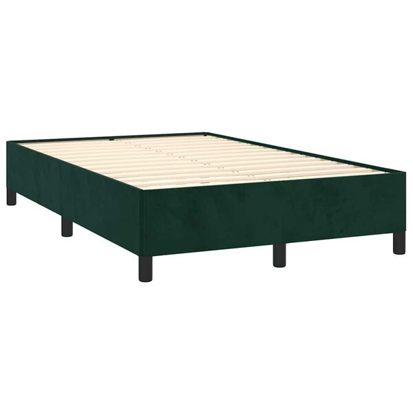vidaXL Boxspring met matras fluweel donkergroen 120x190 cm