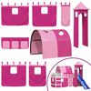 vidaXL Kinderhoogslaper met toren 80x200 cm massief grenenhout roze