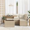 vidaXL Tuin Sofa Set met opslag 5 pcs Beige Poly riet
