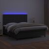 vidaXL Boxspring met matras en LED kunstleer zwart 160x200 cm