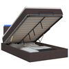 vidaXL Ottoman Bed met Matrassen en LED Donkerbruin 120 x 190 cm Stof