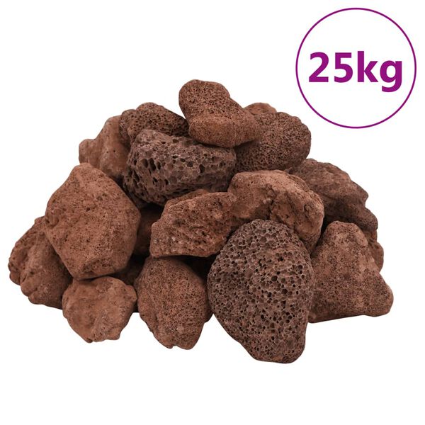vidaXL Lavastenen 25 kg 5-8 cm rood