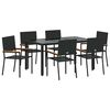 vidaXL Tuin eettafelset 7 st Zwart poly rattan