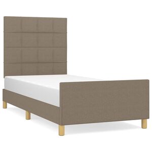 vidaXL Bedframe zonder matras 90x200 cm stof taupe