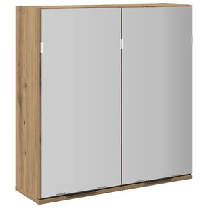 vidaXL Badkamerspiegelkast 64x20x66,5 cm bewerkt hout artisanaal eiken