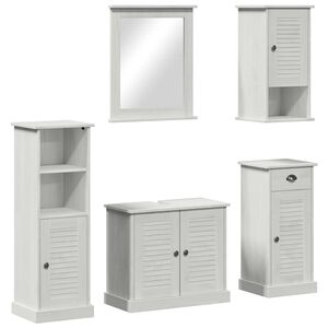 vidaXL Badkamermeubelset VIGO 5 pcs Antiek wit Massief grenenhout