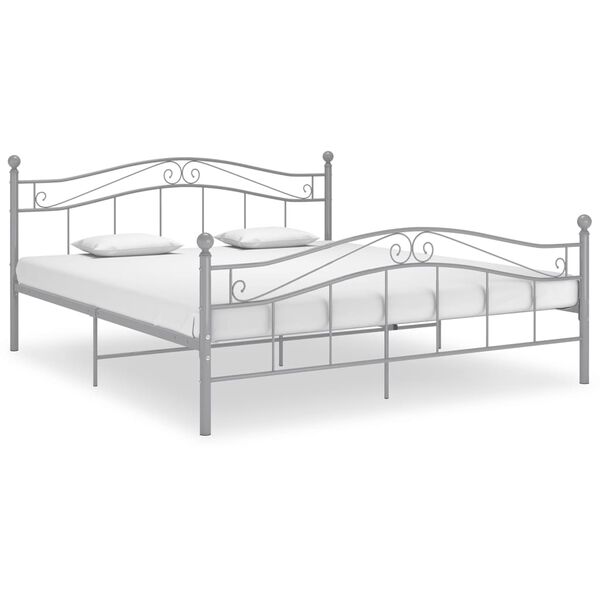 vidaXL Bedframe metaal grijs 180x200 cm