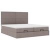 vidaXL Ottoman bed met matrassen 200x200cm stof taupe