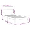 vidaXL Bedframe massief hout wit 90x190 cm