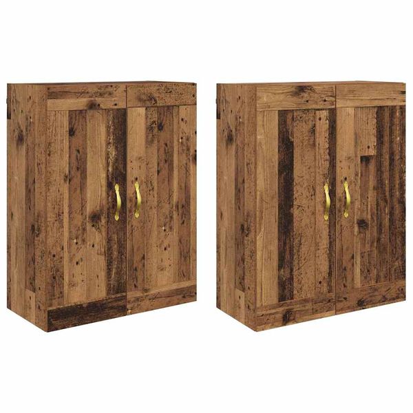 vidaXL Wandkast 2 pcs Oudhout 69,5 x 34 x 90 cm Bewerkt hout