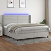 vidaXL Boxspring met matras en LED stof lichtgrijs 200x200 cm
