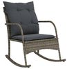 vidaXL Tuinschommelstoel met kussens poly rattan grijs