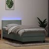 vidaXL Boxspring met matras en LED fluweel lichtgrijs 100x210 cm
