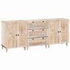 vidaXL Dressoir 3 pcs Wit 180 x 33,5 x 75 cm massief mangohout