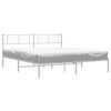 vidaXL Bedframe met hoofdbord metaal wit 193x203 cm