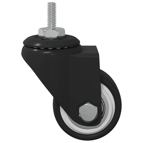 vidaXL Zwenkwiel 2 pcs Zwart M6 mm IJs en nylon