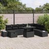 vidaXL Tuin Sofa Set 9 pcs Zwart poly rattan