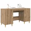 vidaXL Bureau met plank Artisan Eiken 140 x 50 x 75 cm Bewerkt hout